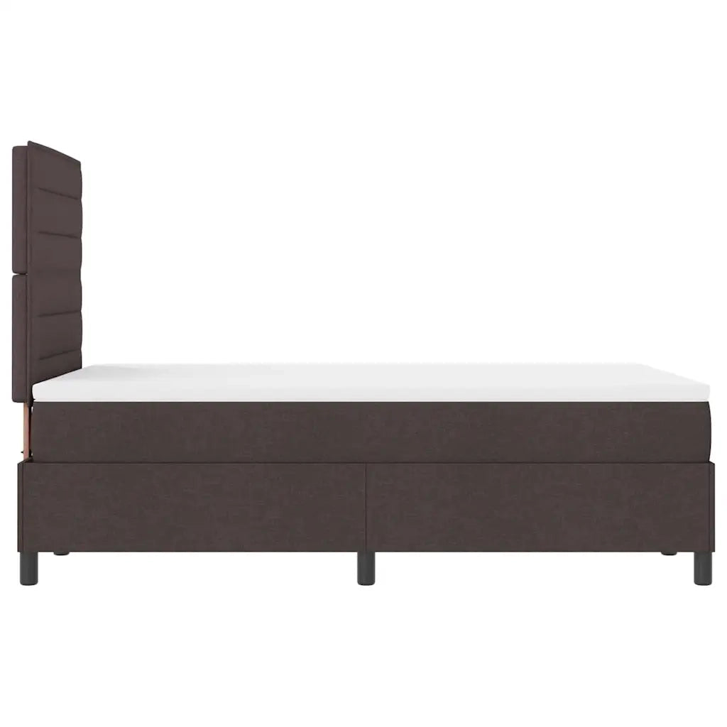 Letto a molle con materasso Marrone Scuro 120 x 190 cm Tessuto 3339297
