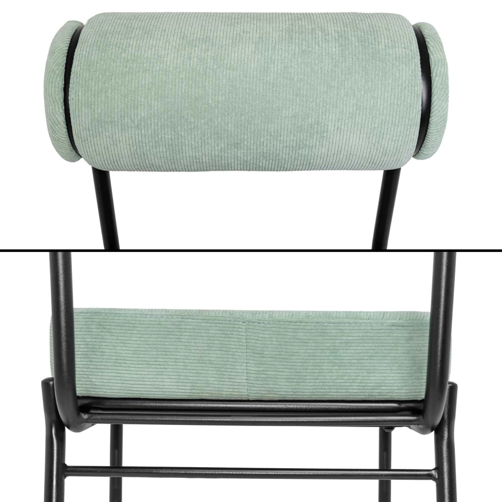 Jeju - Set di 2 sedie di design in metallo e velluto a coste