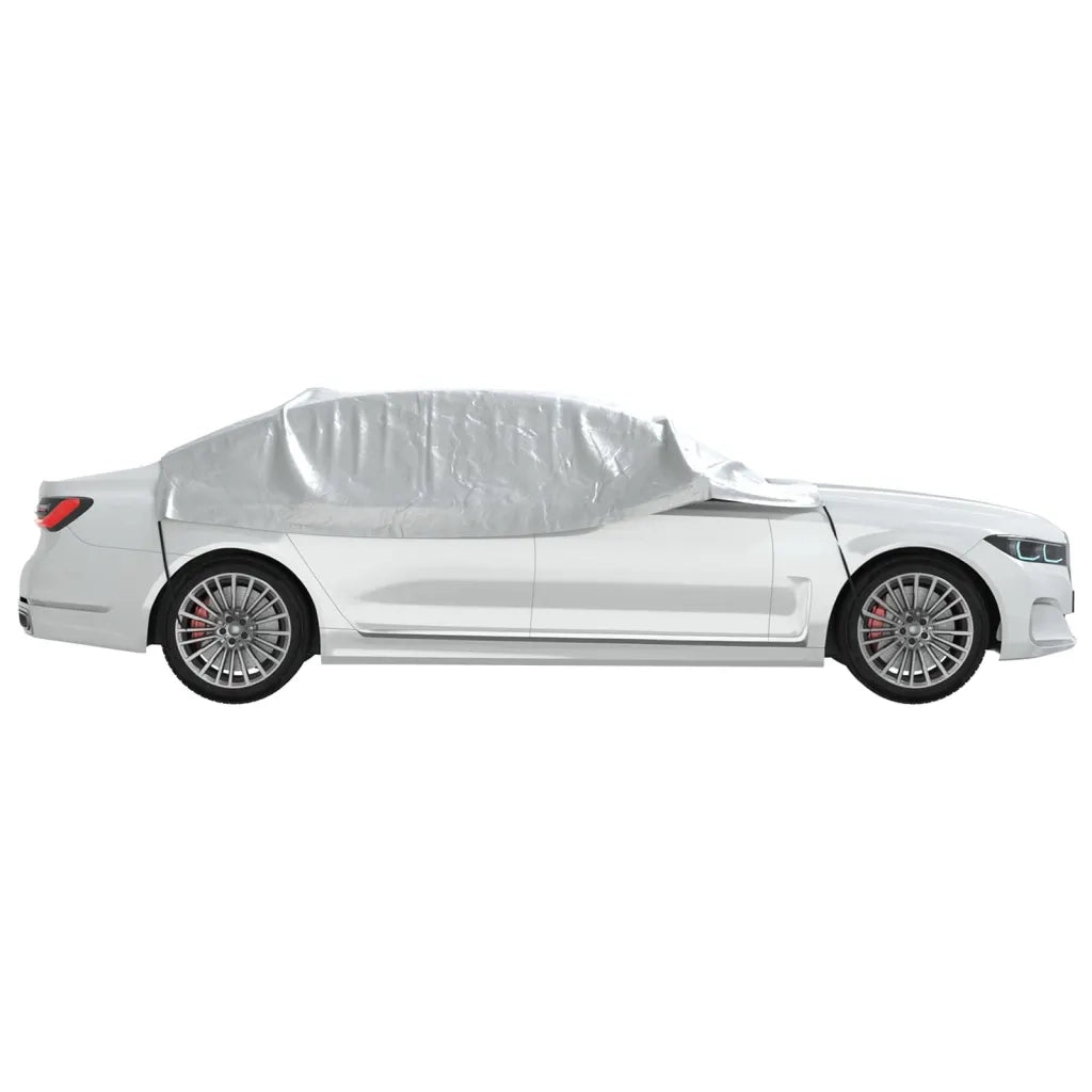 Mezza Copertura Auto con Ganci Argento XL