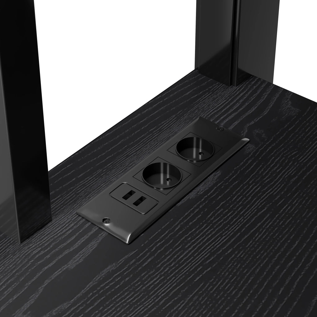 LETTO a soppalco 140x200 cm in metallo e MDF nero con scrivania, armadio e scala