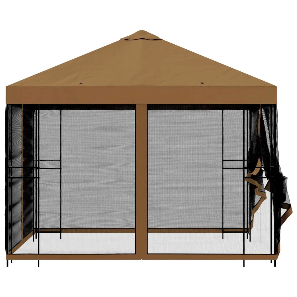 Gazebo da giardino con pareti laterali 3 x 3 m Beige 900337