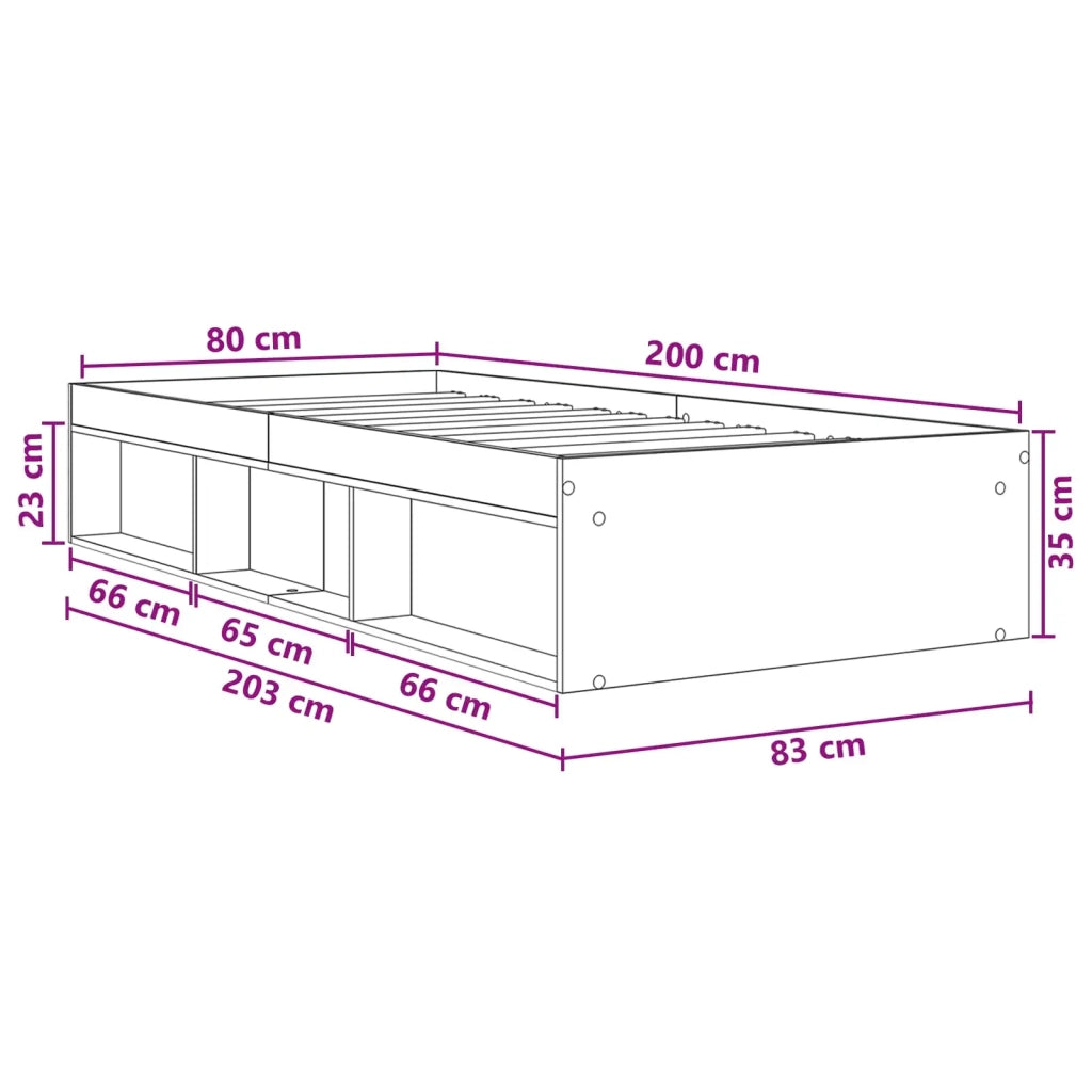 Telaio del letto con storage Grigio Cemento 80 x 200 cm 3429522