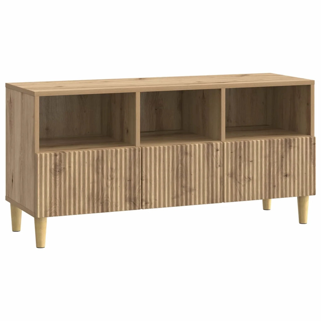 Mobile TV con cassetto-Credenza per TV Rovere Artigianale 102 x 34,5 x 50 cm 340775