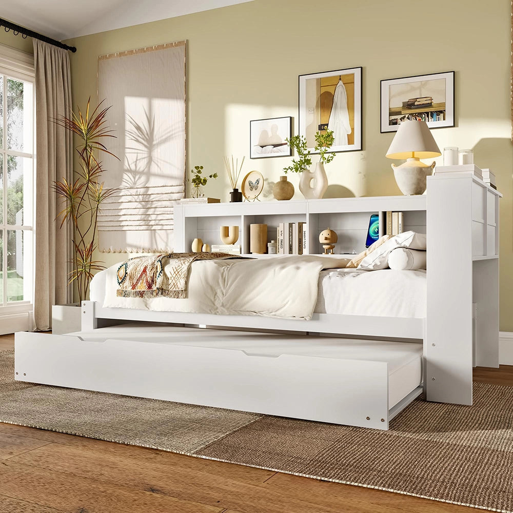 Divano letto 90x200cm?- Xylo - gigogne USB bianco