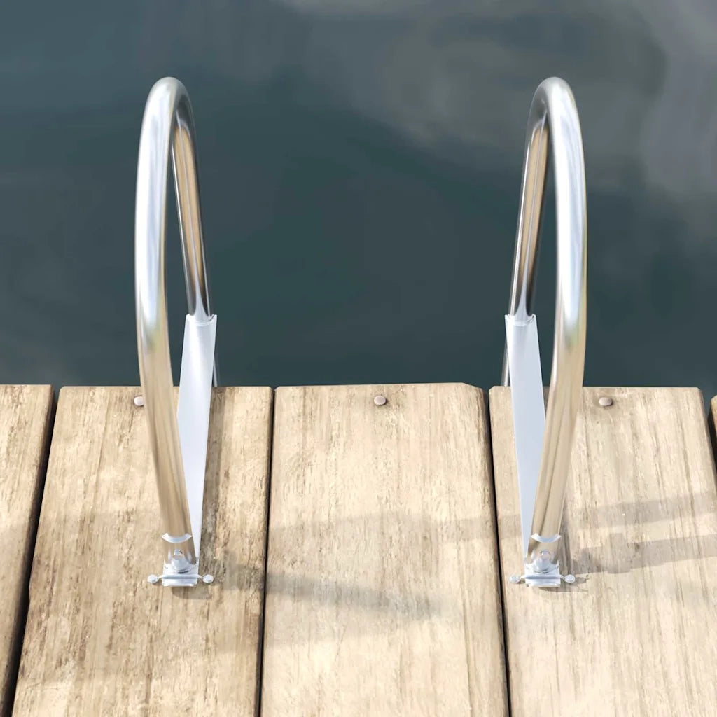 Scala da Dock a 5 Gradini Argento 45 ×11,5 ×190 cm Alluminio