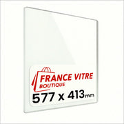 577 x 413 x 4 mm - Vetro per stufa a legna - vetro camino di ricambio - vetro per caminetto resistente al fuoco - France Vitre