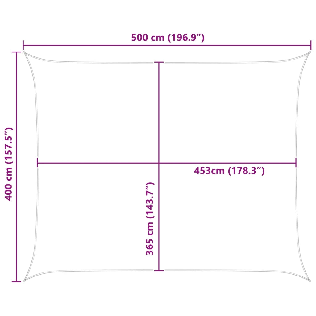 Vela Parasole | Telo Ombra | Vela da ombra solare Blu e Bianco 5 x 4 m