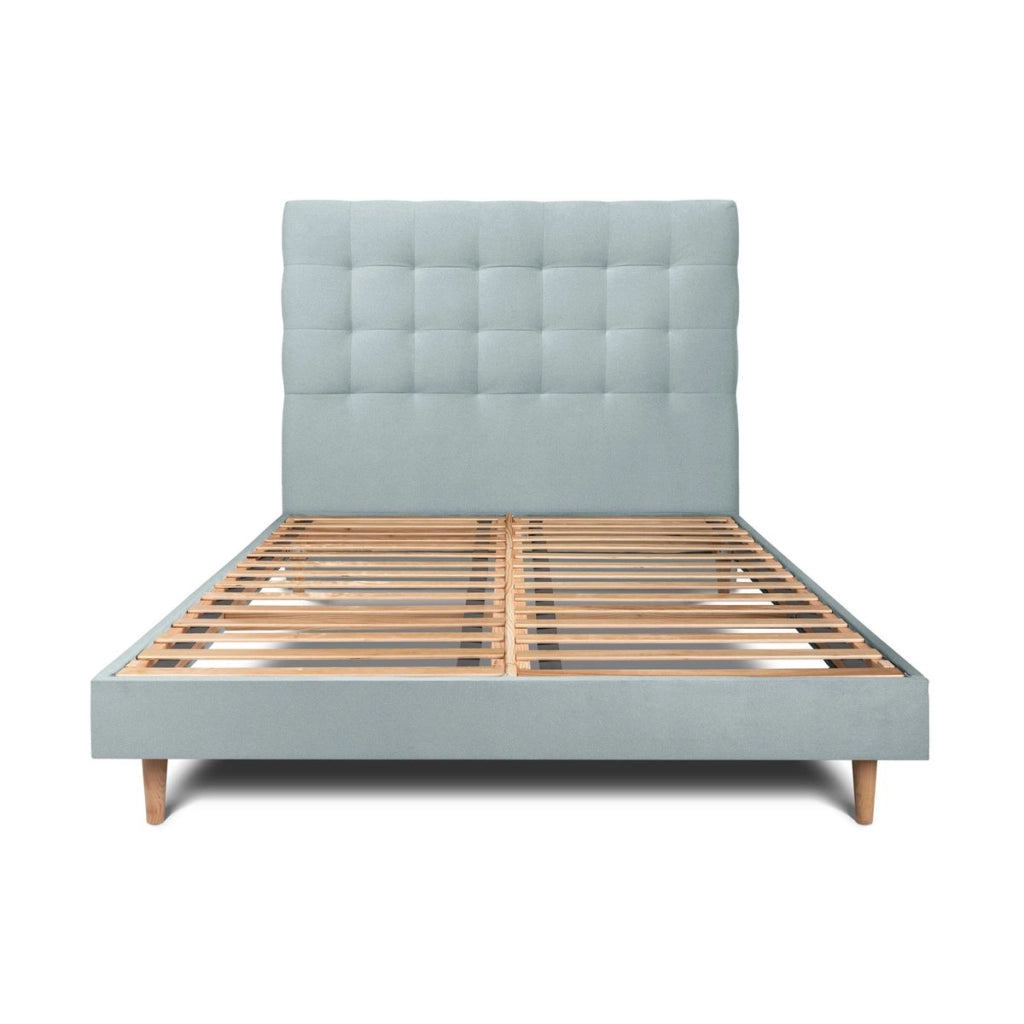 Letto 200x200 cm con testata imbottita - Tessuto velluto