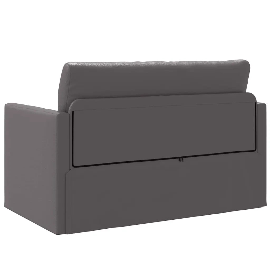 Divano letto-Sofa Letto-Daybed Grigio 124 x 71 x 78 cm Pelle Artificiale