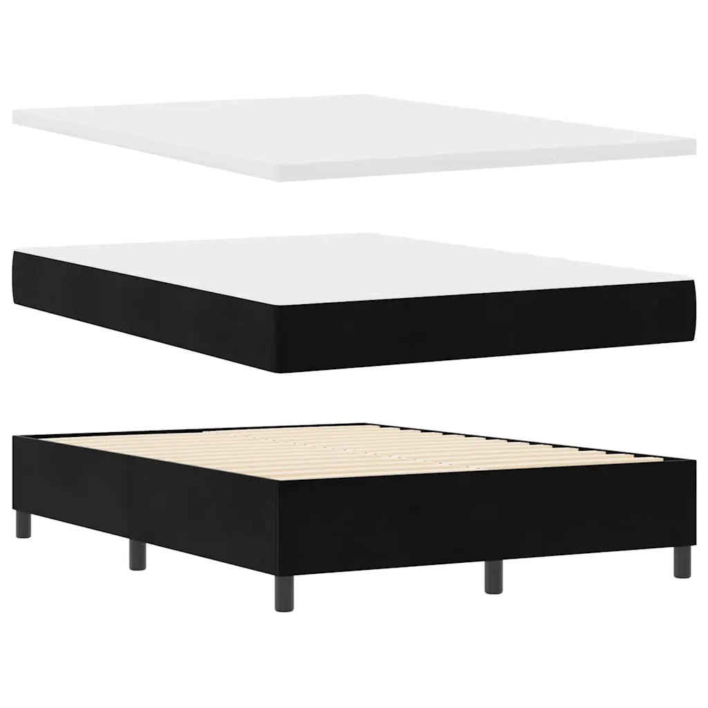 Letto a molle con testiera Nero 190 x 140 cm Velluto 3344512