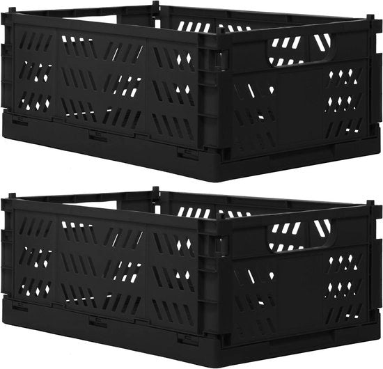 Scatola a cassetti pieghevole 2 in 1 35 x 23 x 14 cm - nero