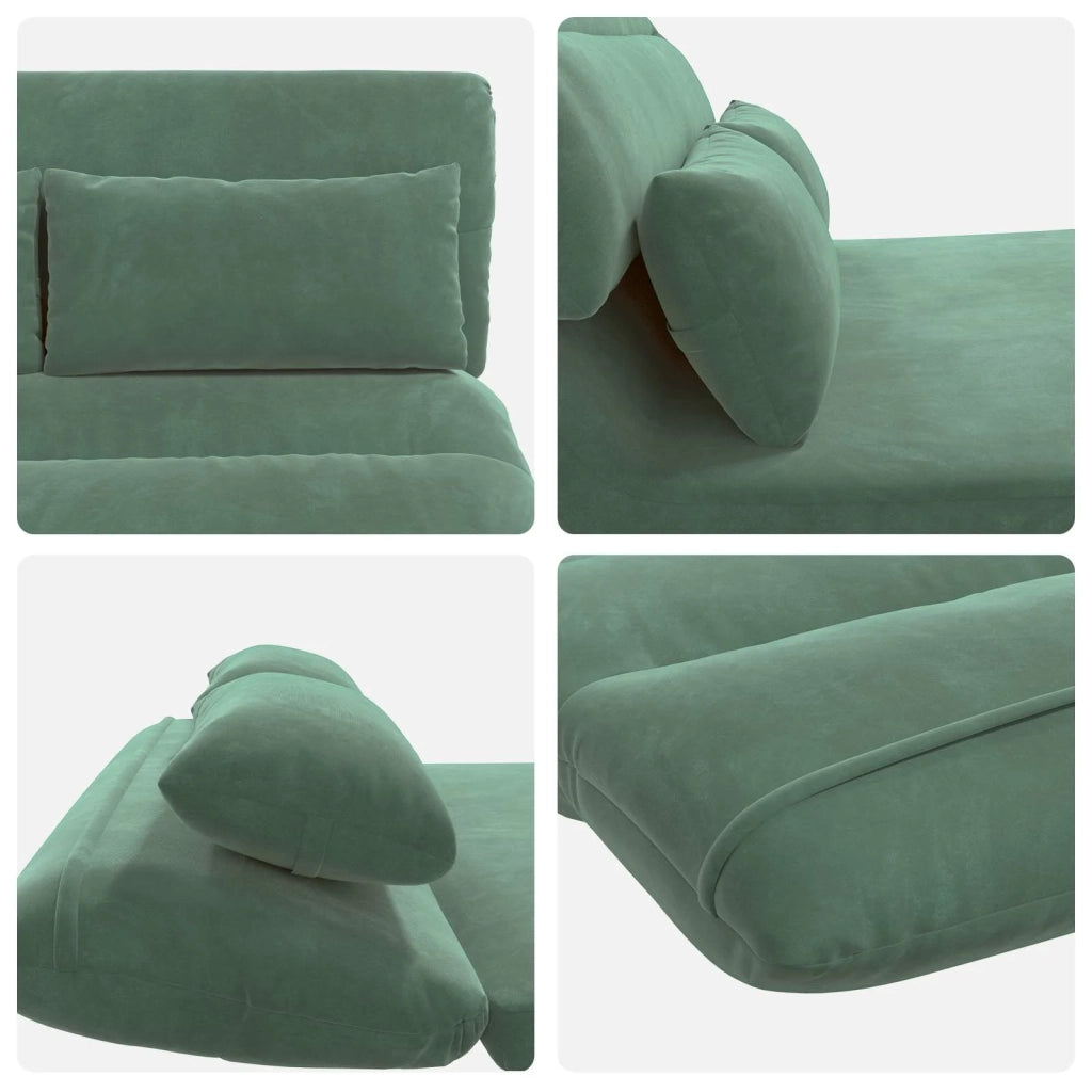 Sedia da Pavimento Verde Mare 110 x 82 x 55 cm Velluto 42028218