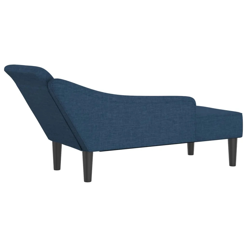 Chaise Longue con Cuscini Blu in Tessuto CFW3649757