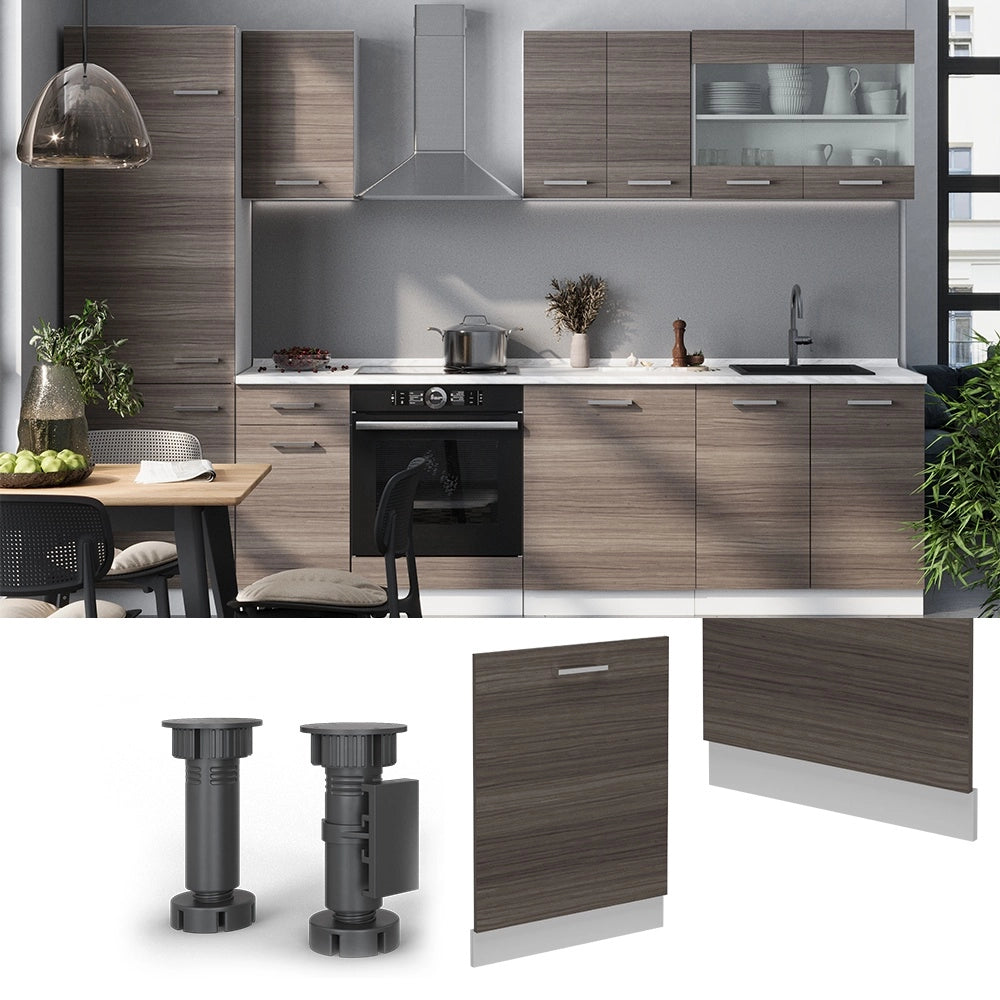 Pannello frontale della lavastoviglie R-Line Grigio nobile/Bianco 60 cm, PL Marmo Vicco
