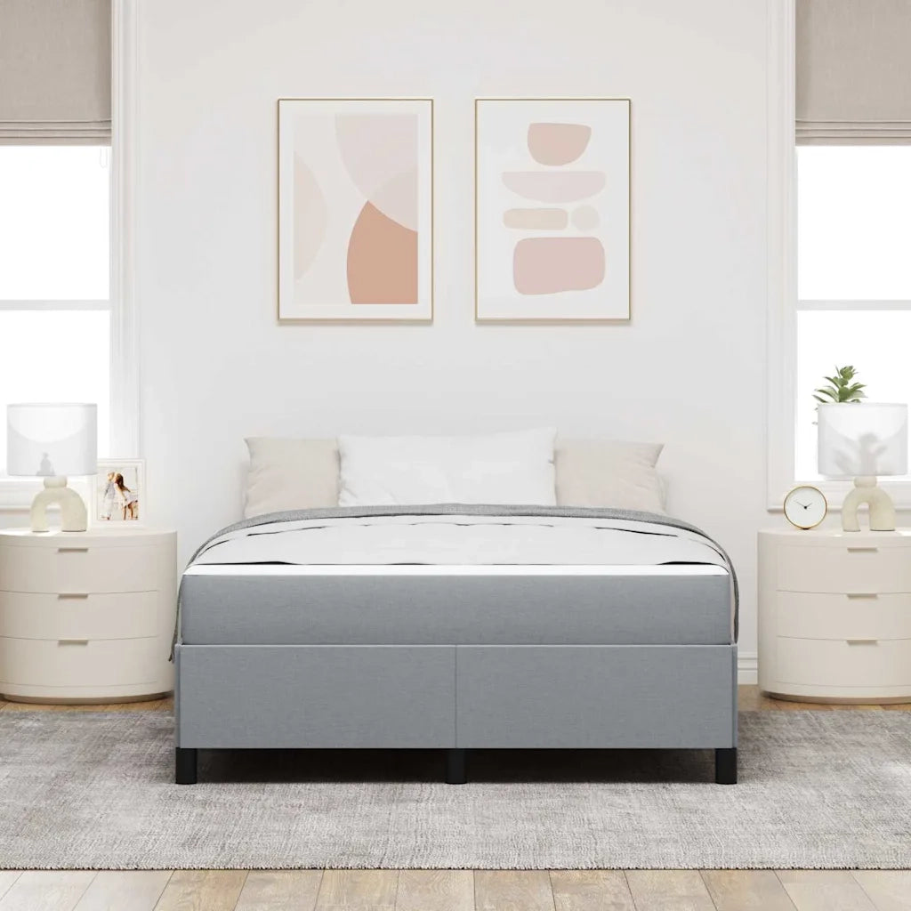 Letto a molle con materasso Grigio chiaro 140 x 190 cm Tessuto