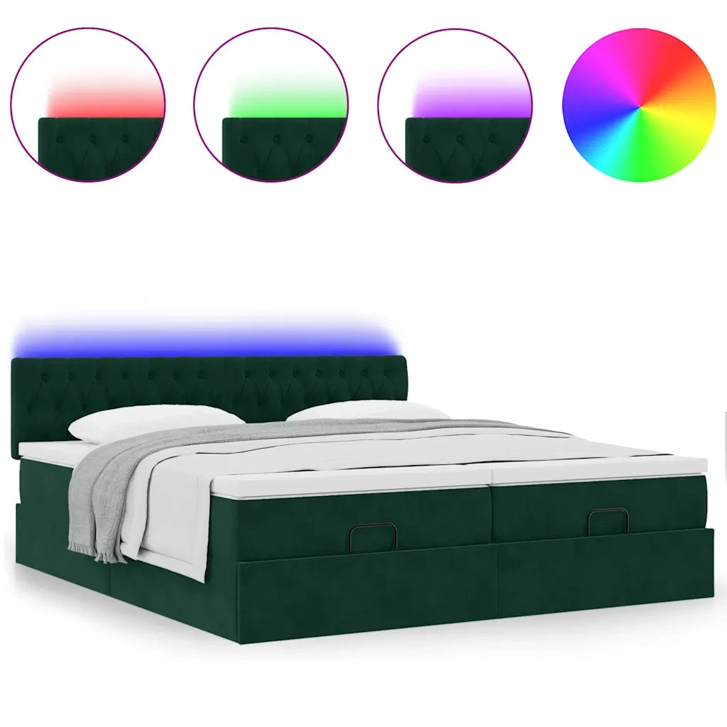 Struttura Letto Pouf con Materassi 180x200 cm Velluto 3312944