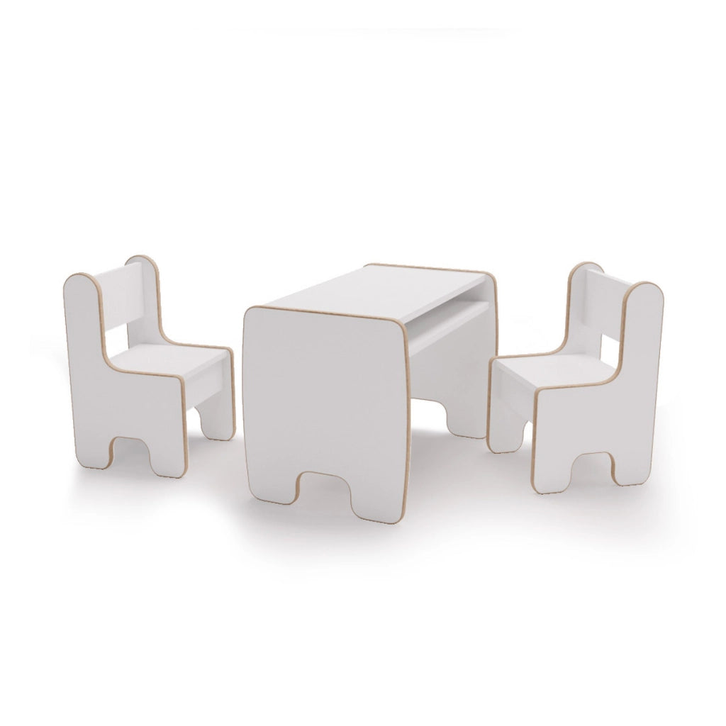 Set per Bambini Timi con Tavolino e Due Sedie Bianco