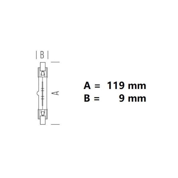 R7S LAMPADINA LINEARE ALOGENA 80W LUCE CALDA 2900K 1350 LUMEN 119 MM BOT