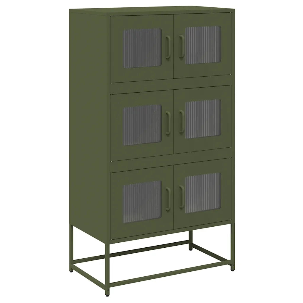 Credenza Verde Oliva 68x39x123 cm in Acciaio 853354