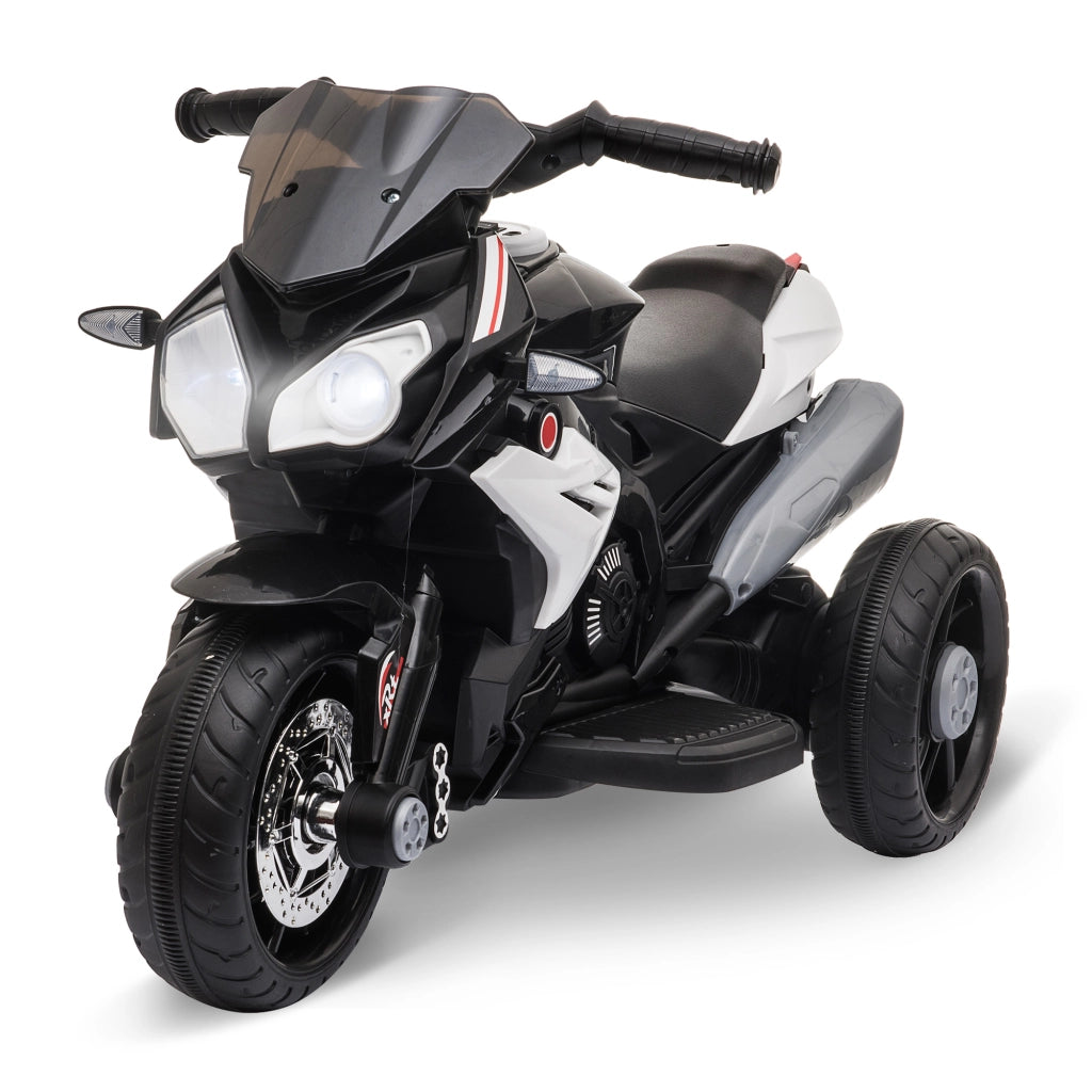 Moto elettrica bambini 3 ruote 6V ¨C zephmum ¨C nero e bianco