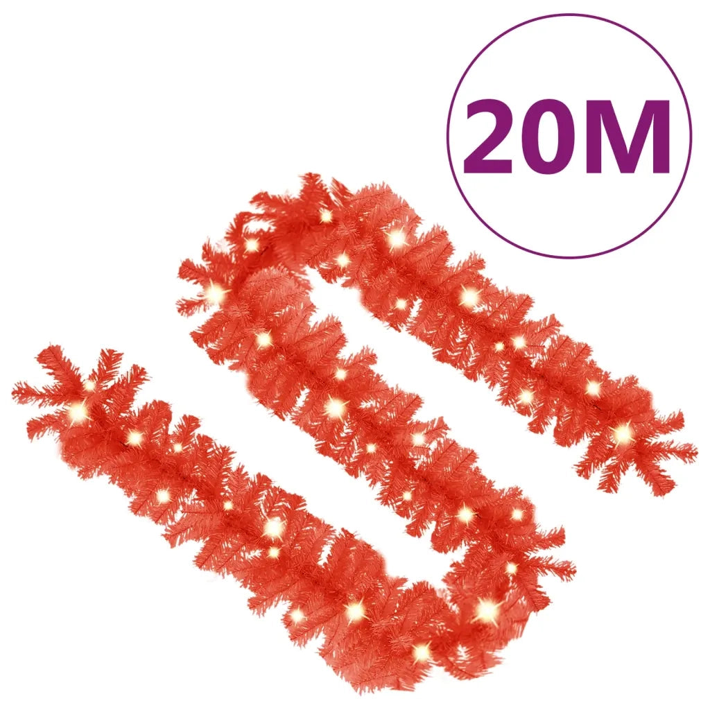 Ghirlanda Natalizia con Luci a LED 20 m Rosso 329197