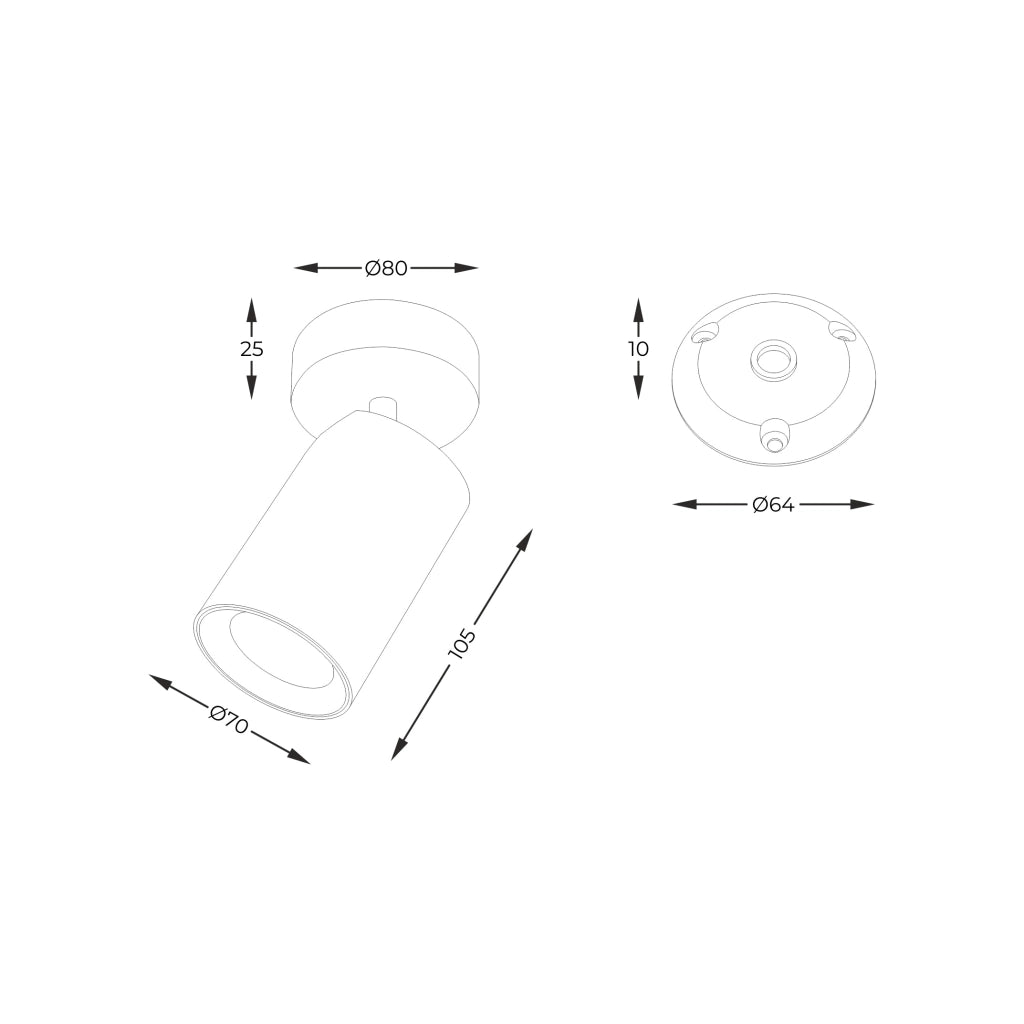 Faretto soffitto moderno oro Ø7 orientabile GU10 35W Zuma