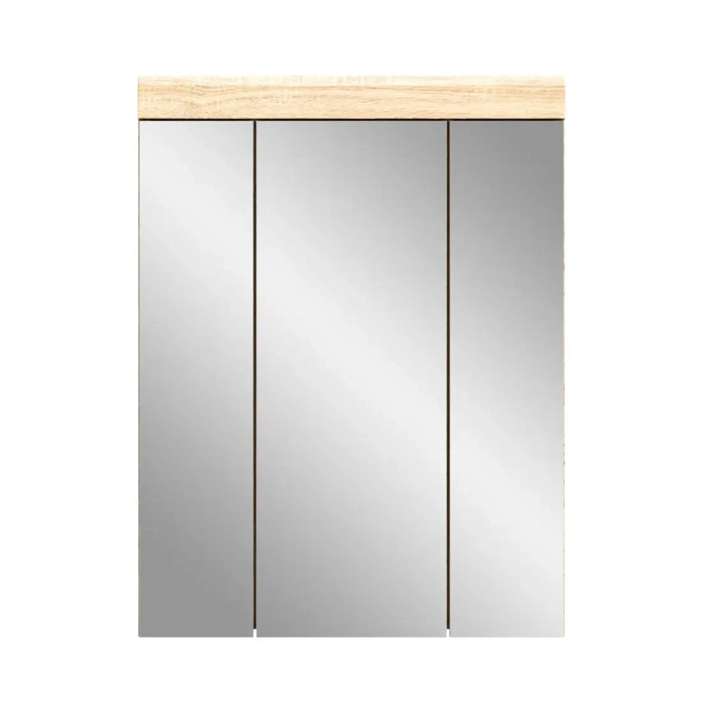 Armadio con specchi LEWOTO – Bianco e quercia – 60x79x18 cm