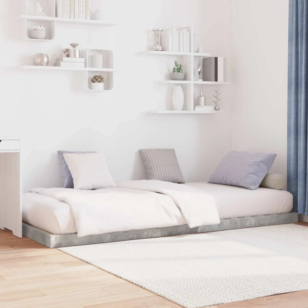 Struttura letto a terra-Giroletto Grigio cemento 90 x 190 cm