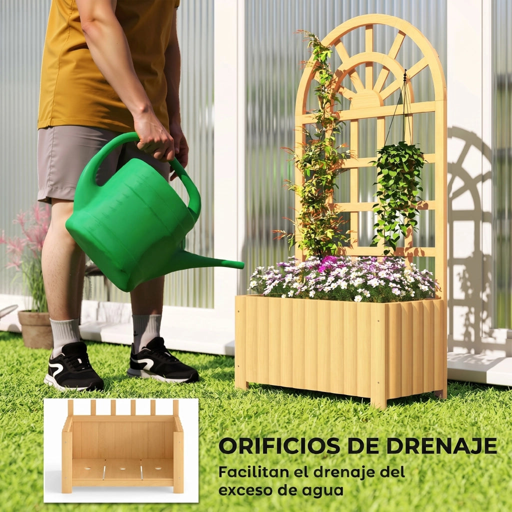 Fioriera in Legno con Griglia e Drenaggio per Piante ¨C Minimal ¨C 60x30x120 cm