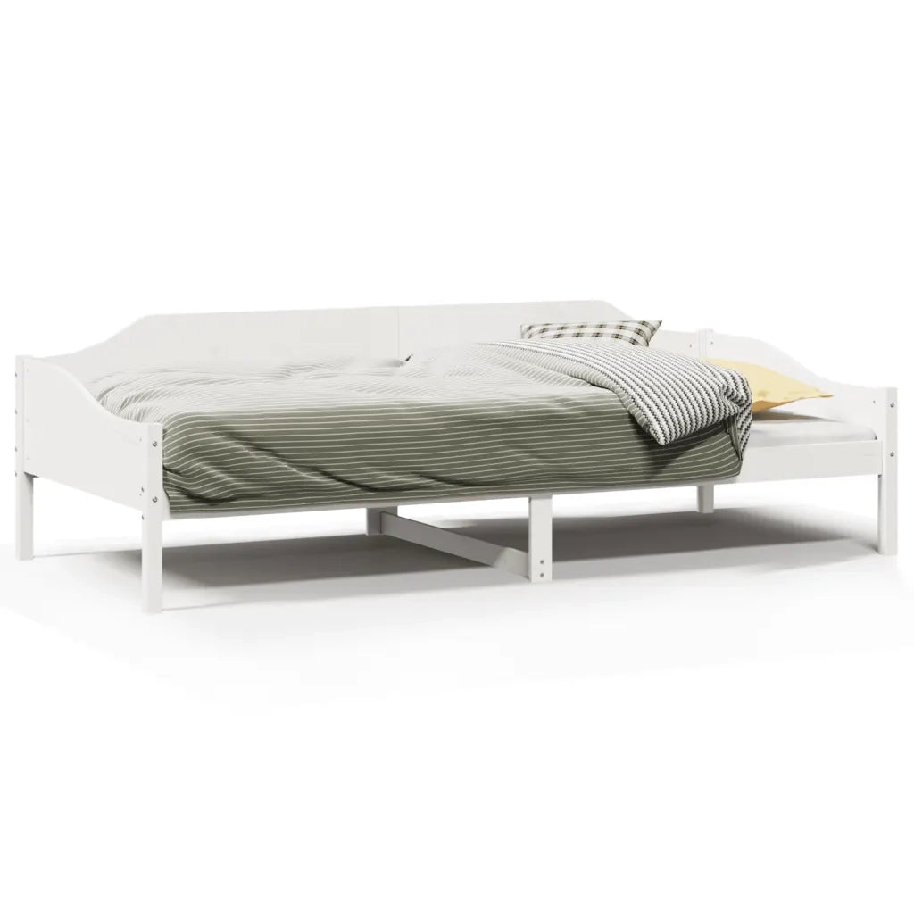 Letto senza Materasso-Struttura Letto Bianco 90x190 cm in Legno Massello Pino 938001