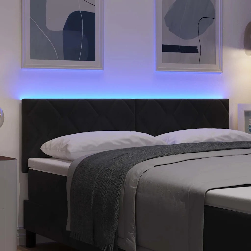 Testiera LED con testiera Nero 160 cm Pelle Sintetica 3338235