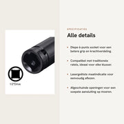 Slittadura a 18mm - 1/2 Pollici Azionamento - Slittadura a 6 Viti - Acciaio CR-V Trattato Termicamente - Resistente alla Corrosione - 78mm Lunghezza - Buschetta