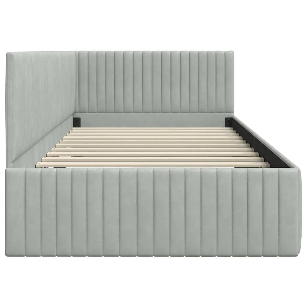 Cornice del letto ad angolo Grigio chiaro 100 cm x 200 cm