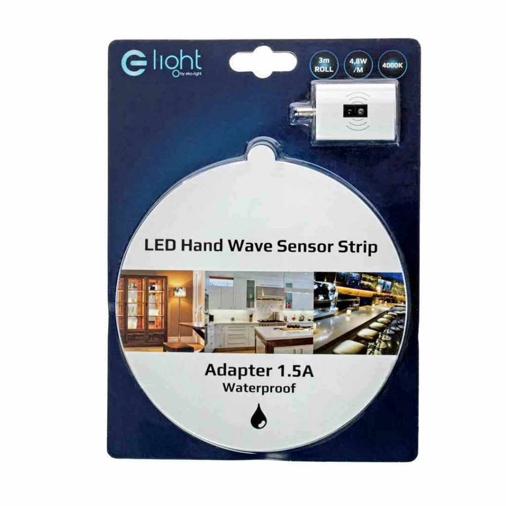 Striscia LED 3m 4000K con sensore e alimentatore Eko-Light
