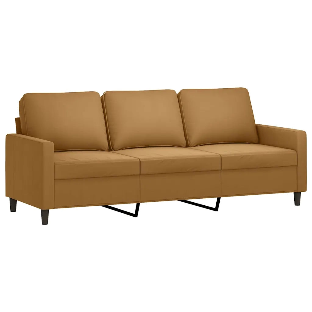Divano a 3 Posti-Sofa 3 Posti Marrone 180 cm in Velluto 291014