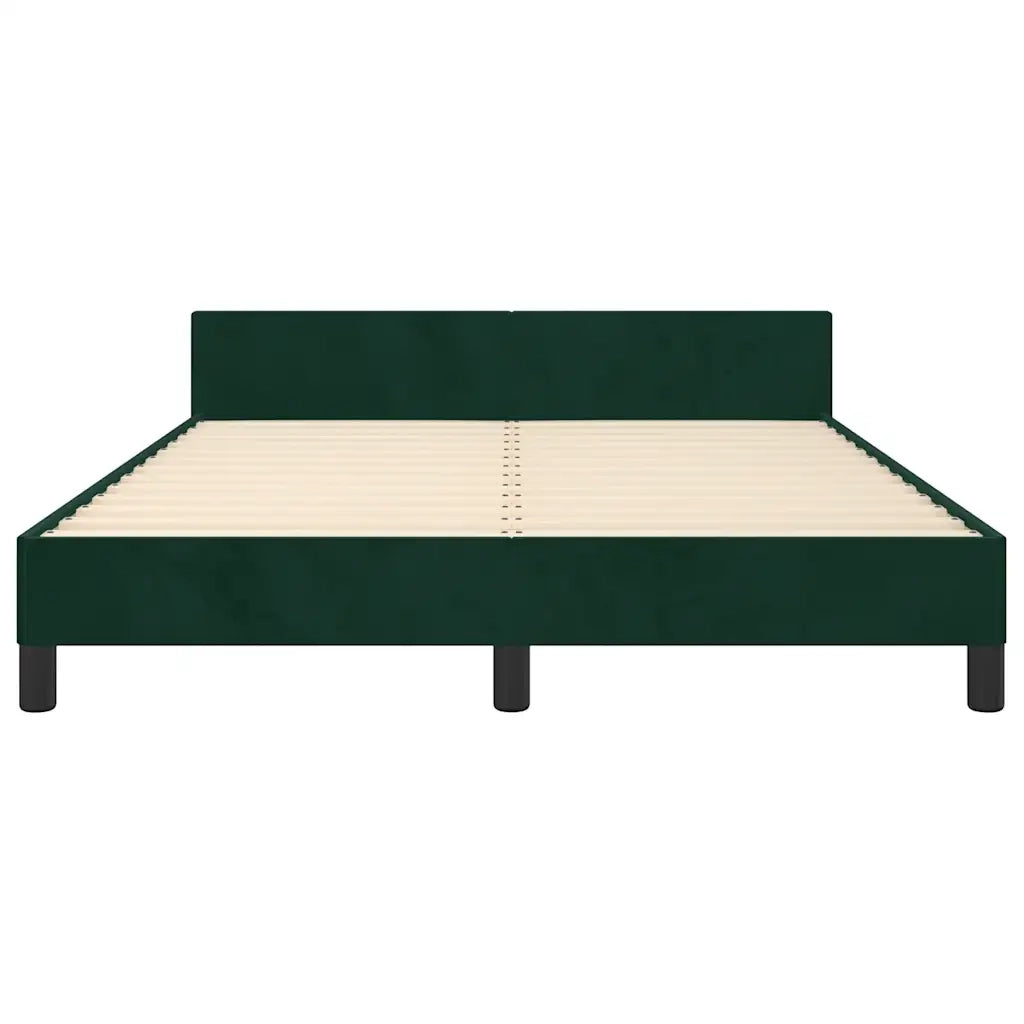 Letto matrimoniale | Letto per adulti | Giroletto senza Materasso Verde Scuro 140x190 cm in Velluto