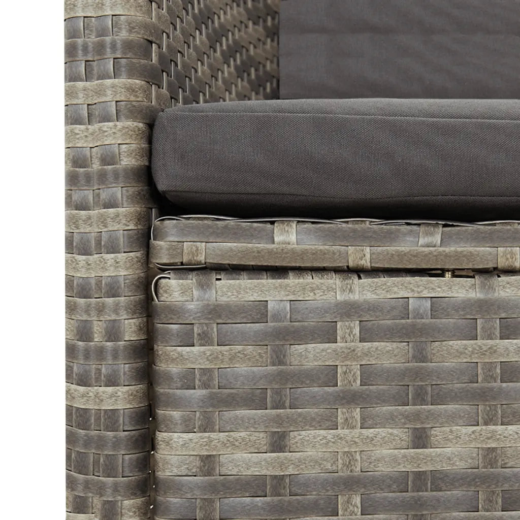Set da Pranzo da Giardino 7 pz con Cuscini in Polyrattan Grigio 3277594