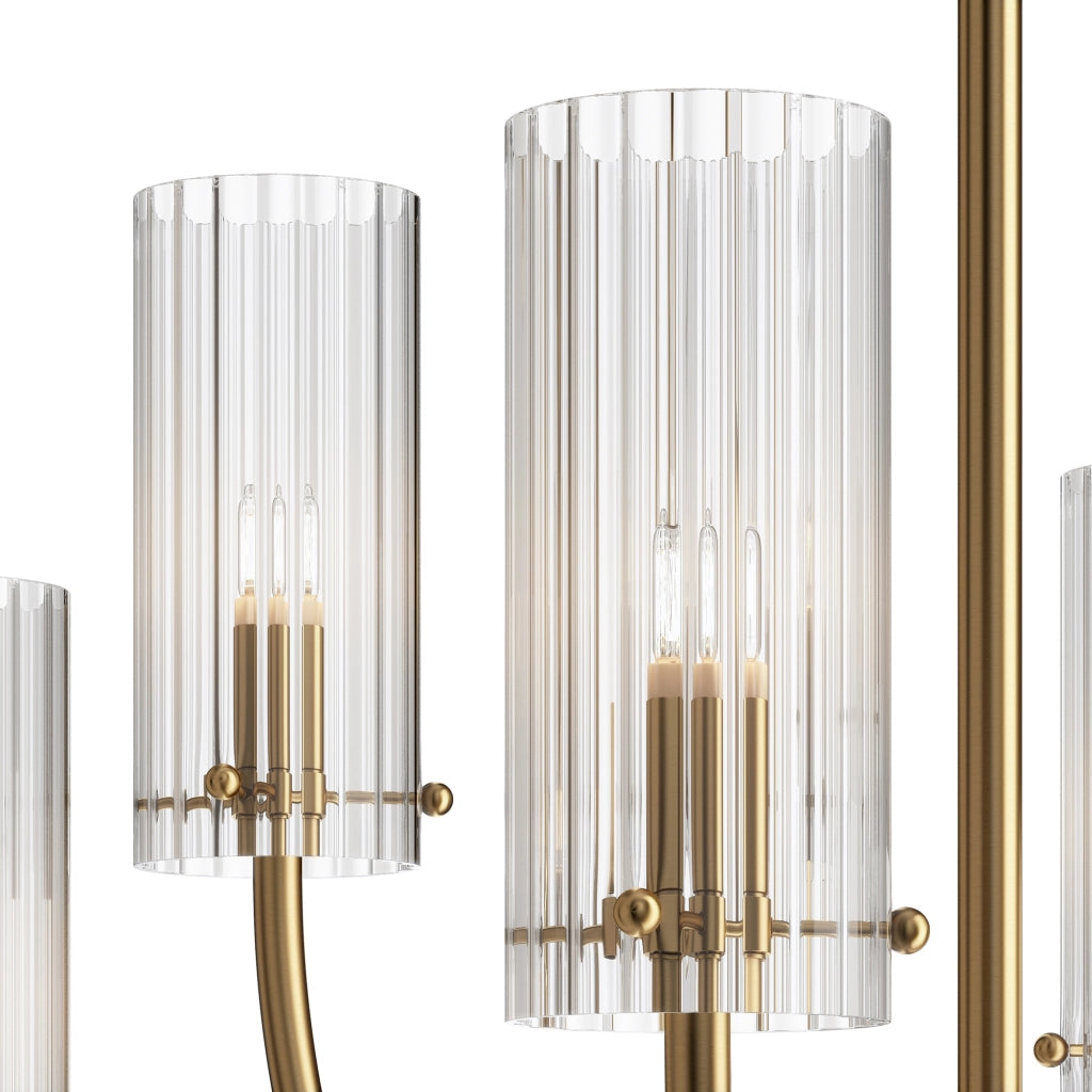 Maytoni lampadario contemporaneo Arco 6 luci G9 ottone metallo vetro