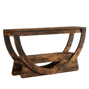 MOBILE TV con 2 ripiani 160x30x80,5 cm MDF Marrone rustico