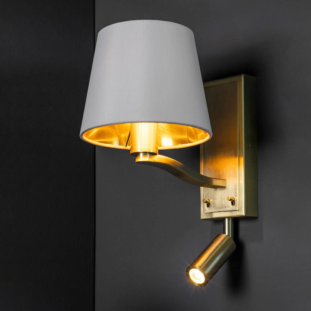 Applique lettura Harvey Endon oro satinato E14+LED 3W