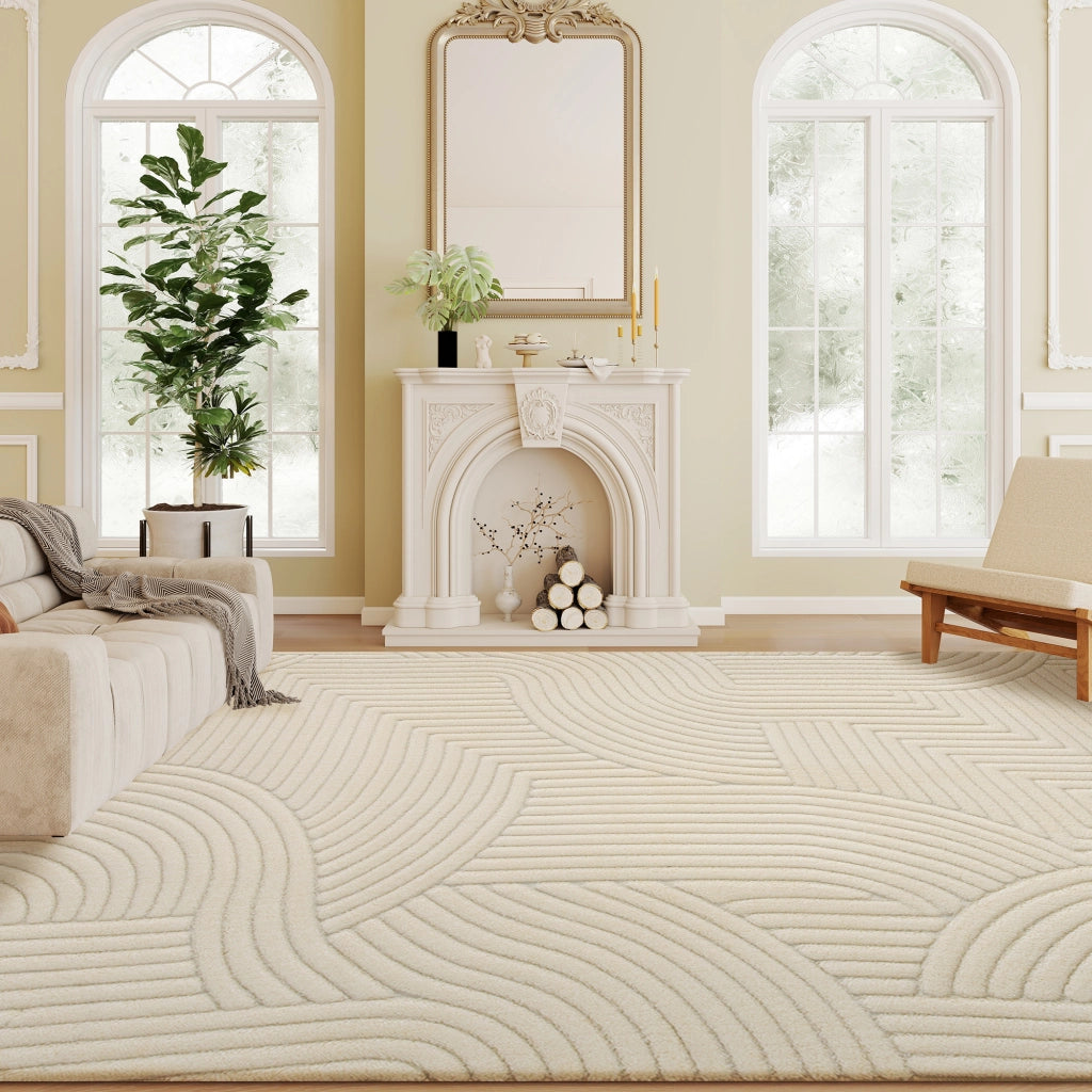 Tappeto Moderno Pelo Corto ¨C Xylo ¨C Crema 160x120 cm Base Antiscivolo