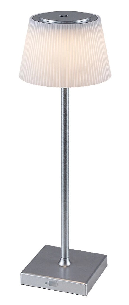 Lampada da tavolo LED 4W USB ricaricabile argento Taena