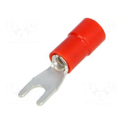 TERMINALE A FORCELLA, ISOLANTE 1,5 FORO3 ROSSO - CONF. 100PZ