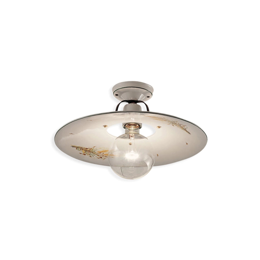 Plafoniera Classica Bologna Metallo E Ceramica Nero Sfumato Rame 24Cm 1 Luce E27