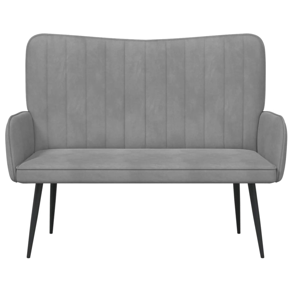Sofa a Due Posti Grigio chiaro 115 x 61 x 87 cm Velluto 42028960