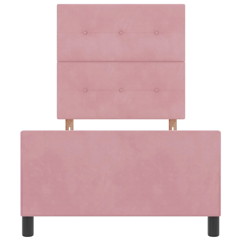 Letto a molle con testiera Rosa 90 x 190 cm Velluto 3344914