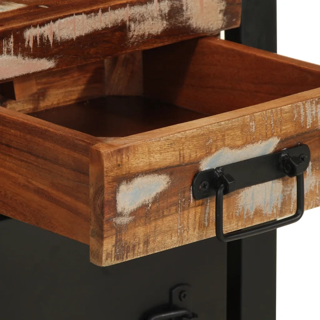 Comodini 2 pz Multicolore in Legno Massello di Mango Grezzo 4013562