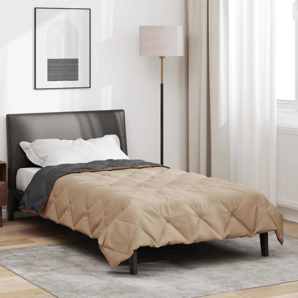 Piumone | Duvet Estivo Antracite e Talpa 200 x 135 cm Microfibra