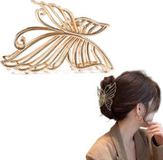 Klem per Capelli Grande Farfalla d'Oro per Capelli Spessi - Tenuta Forte e Stile Elegante