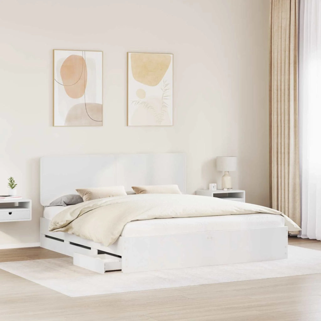 Struttura del letto Bianco 200 x 200 cm Legno Ingegnerizzato 3412560